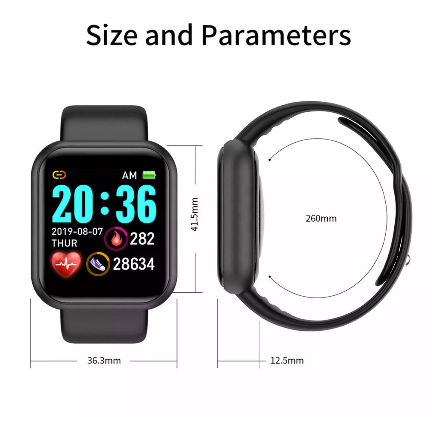 Reloj inteligente smartwatch y68 para Androir y iOS